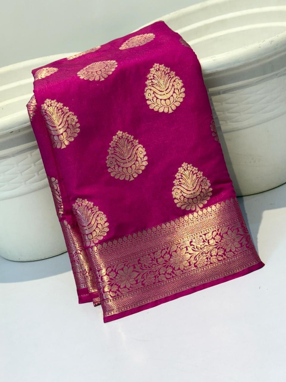 Deep Maroon Banarasi Fancy Katan Soft Silk Saree